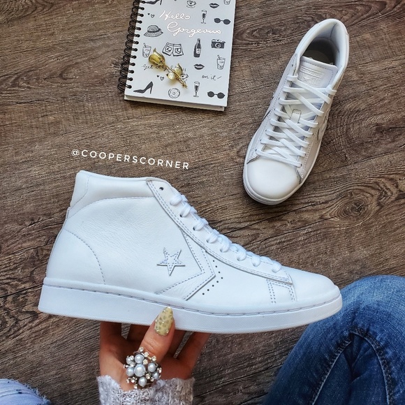 Converse Shoes - NEW Converse Pro Leather LP Mid All White